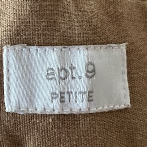 APT. 9 PETITE LINEN BLEND CAMEL LINED PANTS SIZE 10 - Picture 6 of 12